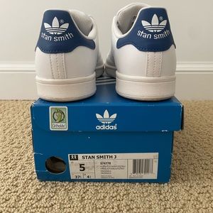 Adidas Stan Smith White Leather with Blue Size US 5 / F 37.5